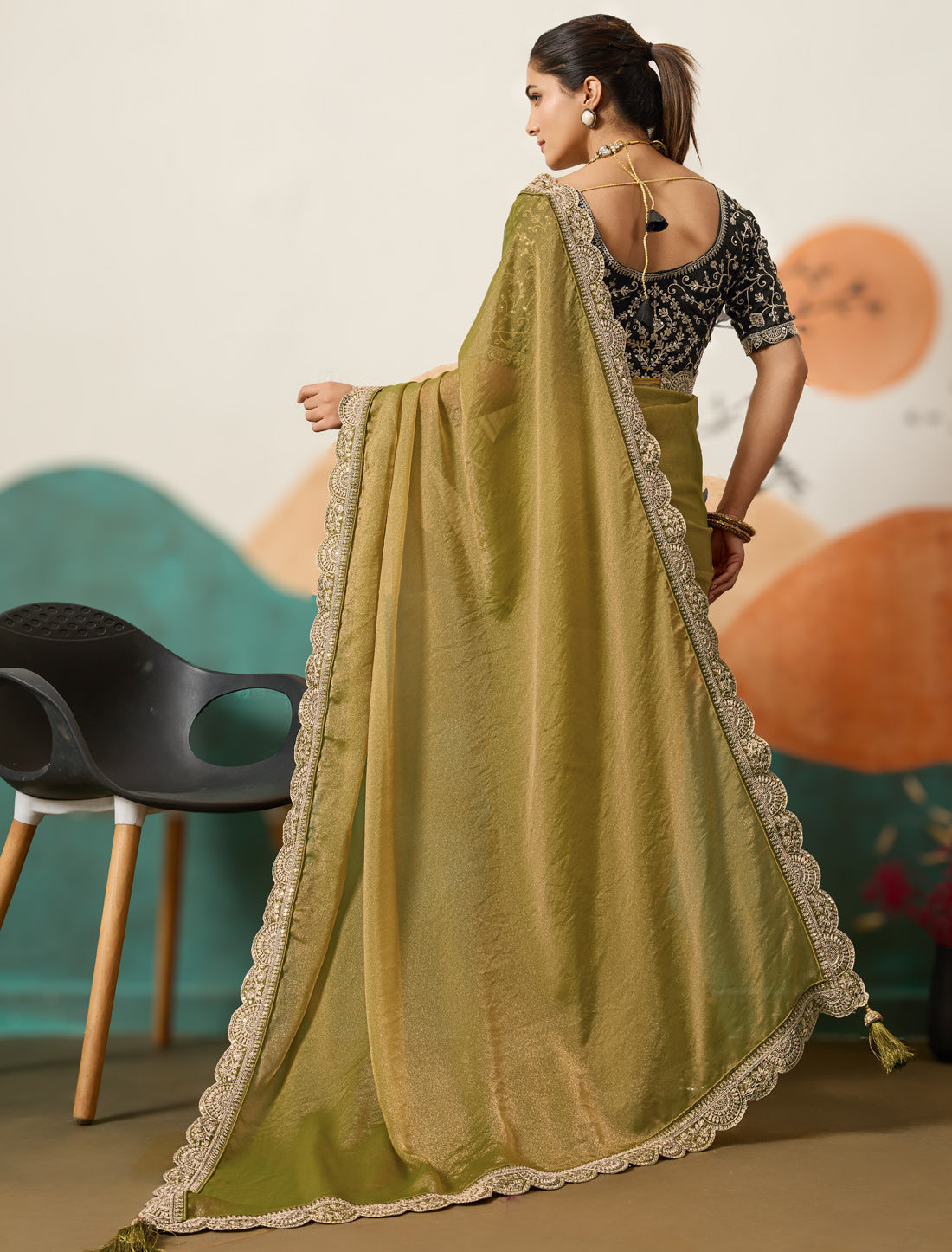 NC Moss Party Wear Saree for Women
