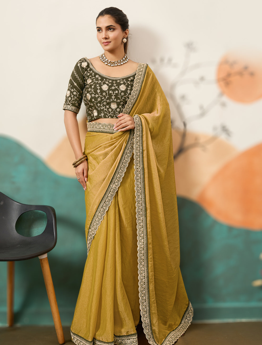 Sequence Work Saree for Women – Party Wear