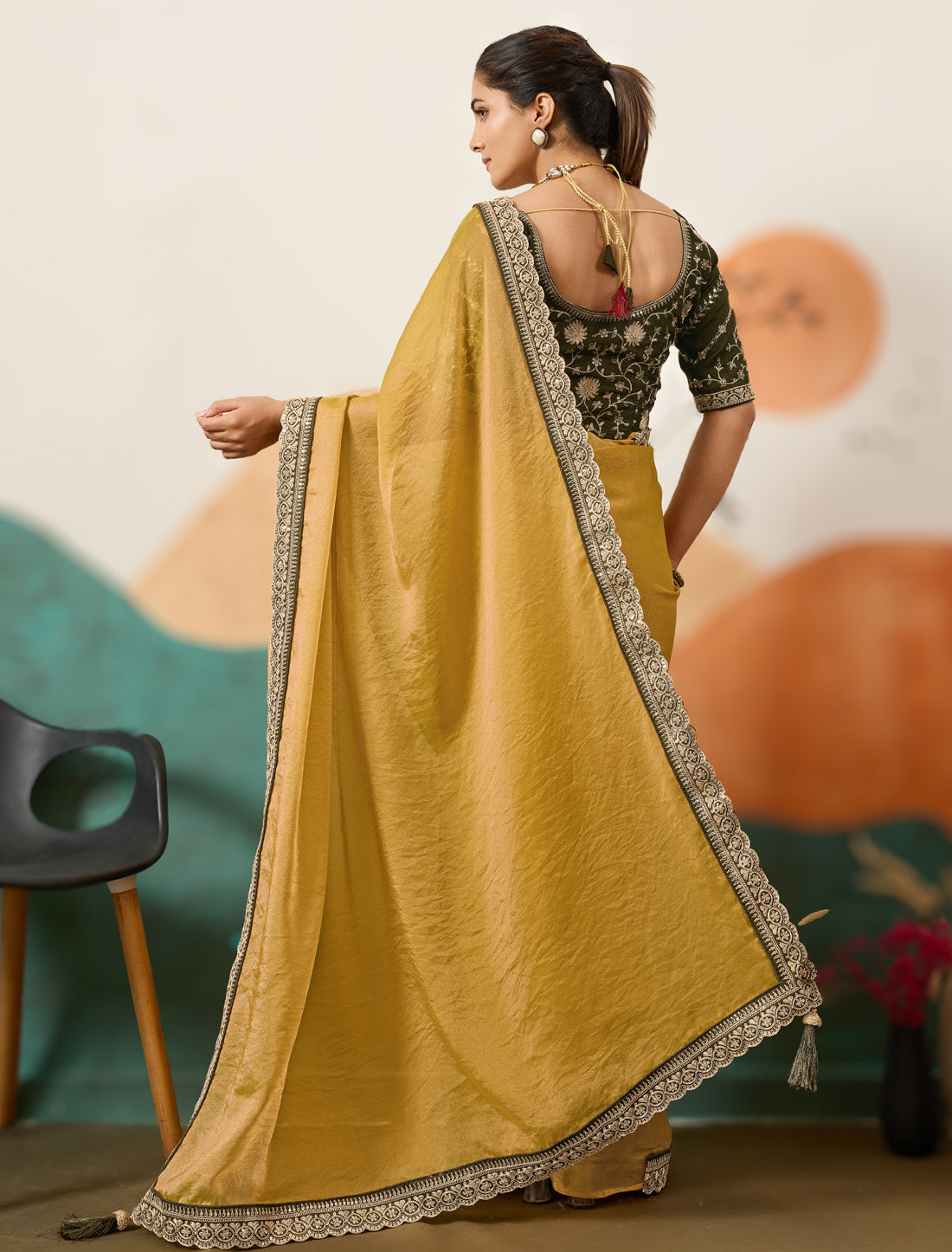 Sequence Work Saree for Women – Party Wear