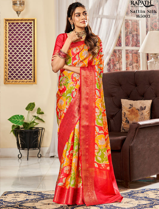 Stunning Partywear Saree for Women - Pure Satin Elegance