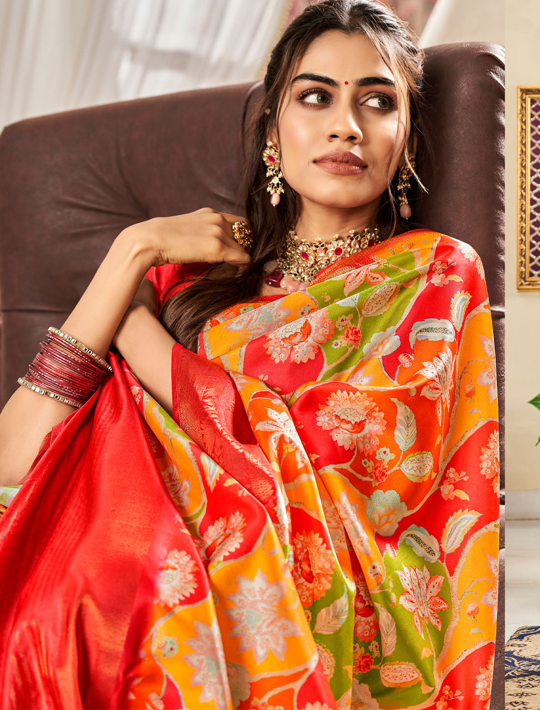 Stunning Partywear Saree for Women - Pure Satin Elegance