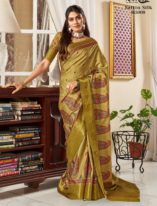 Designer Satin Saree for Women