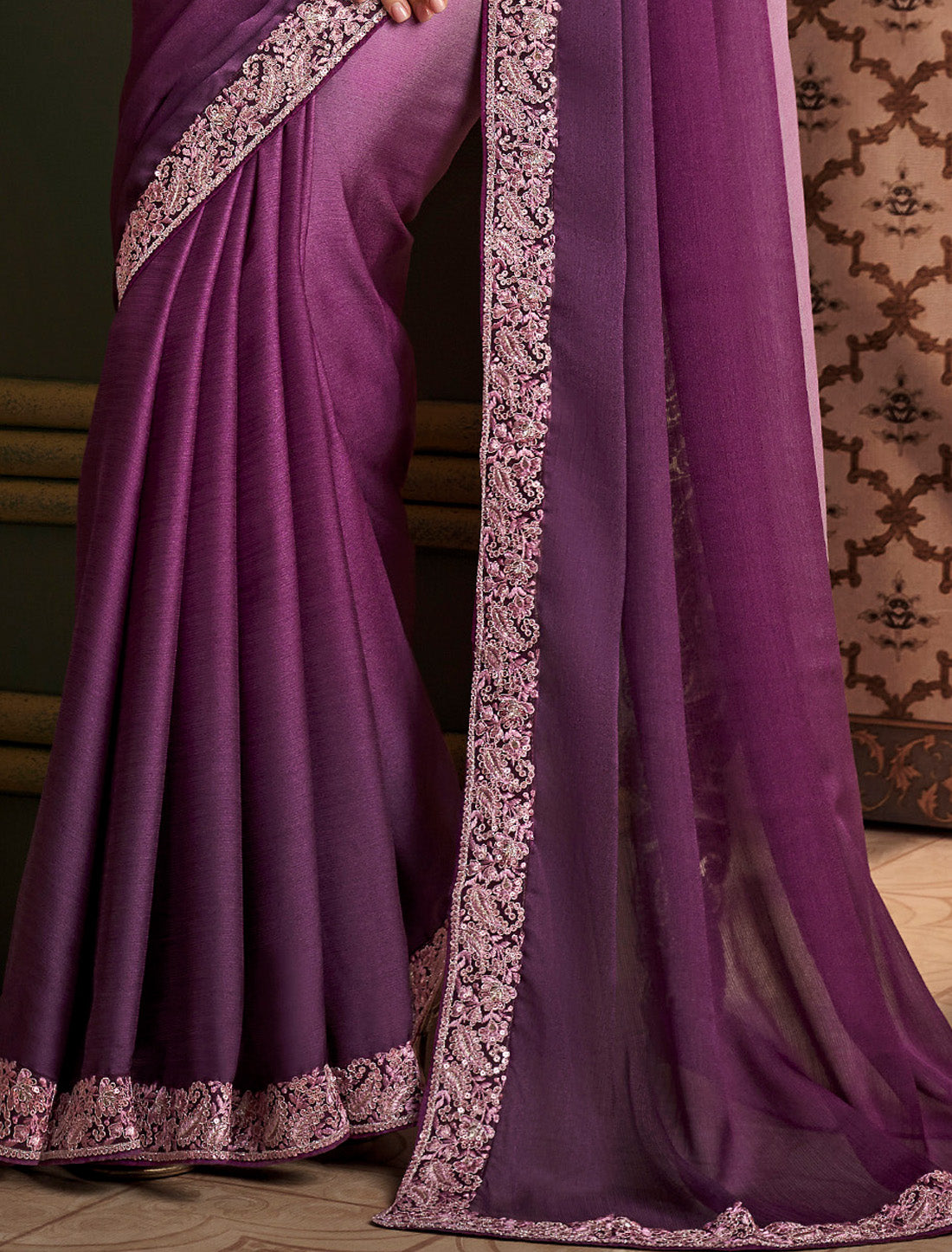 Majestic Shaded Silk With Banglori Silk Designer Saree