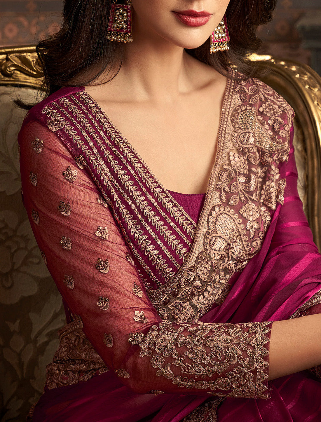 Satin Partten Silk With Bnaglori Silk Designer Saree Collection