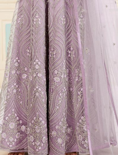 Light Purple Ethnic Wedding Long Salwar Kameez For Women