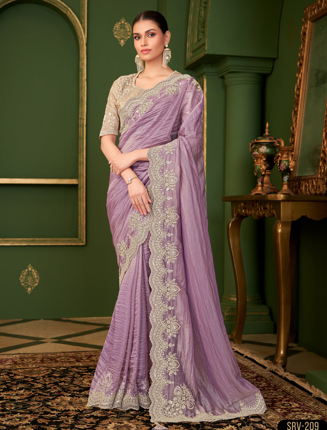 Onion Color Georgette Silk Party Wear Designer Saree