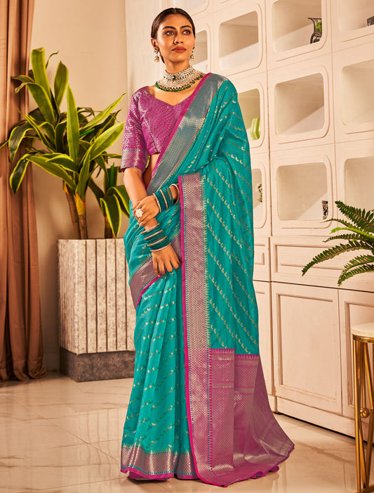 Graceful Banarasi Silk Weaving Sarees with Blouse