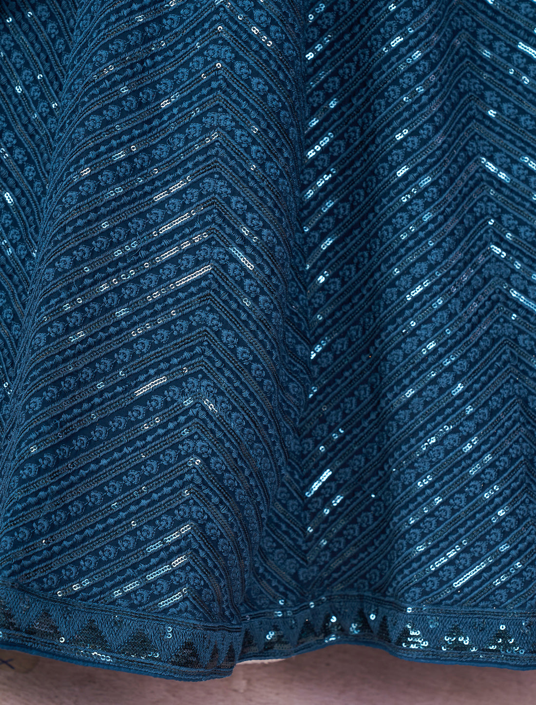 Blue Desginer Wedding Lehenga Choli Set with Zari Embroidery