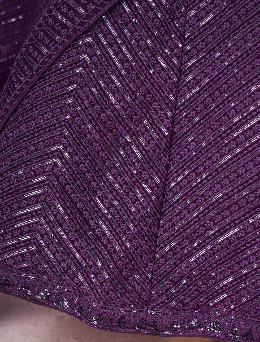 Purple Wedding Desginer Lehenga Choli Set with Zari Embroidery