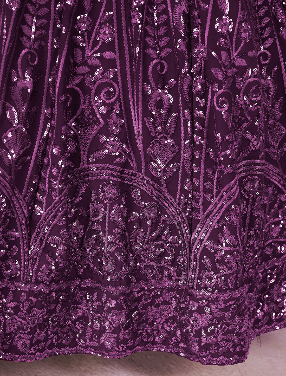 Purple Designer Ethnic Lehenga Choli with Zari Embroidery