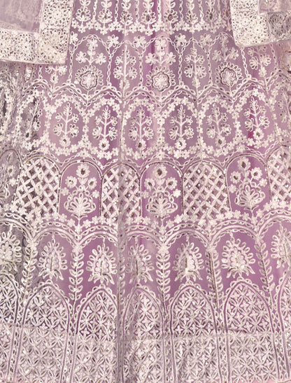 Ethnic Wear Net Fabric Free Size Lehenga Choli With Dupatta