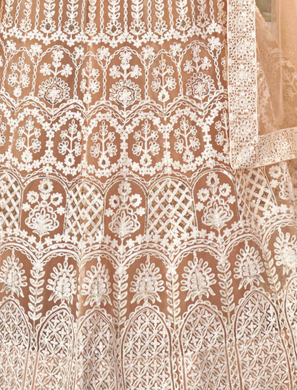 Get New Net Fabric Enhnic Wear Free Size Lehenga Choli With Dupatta