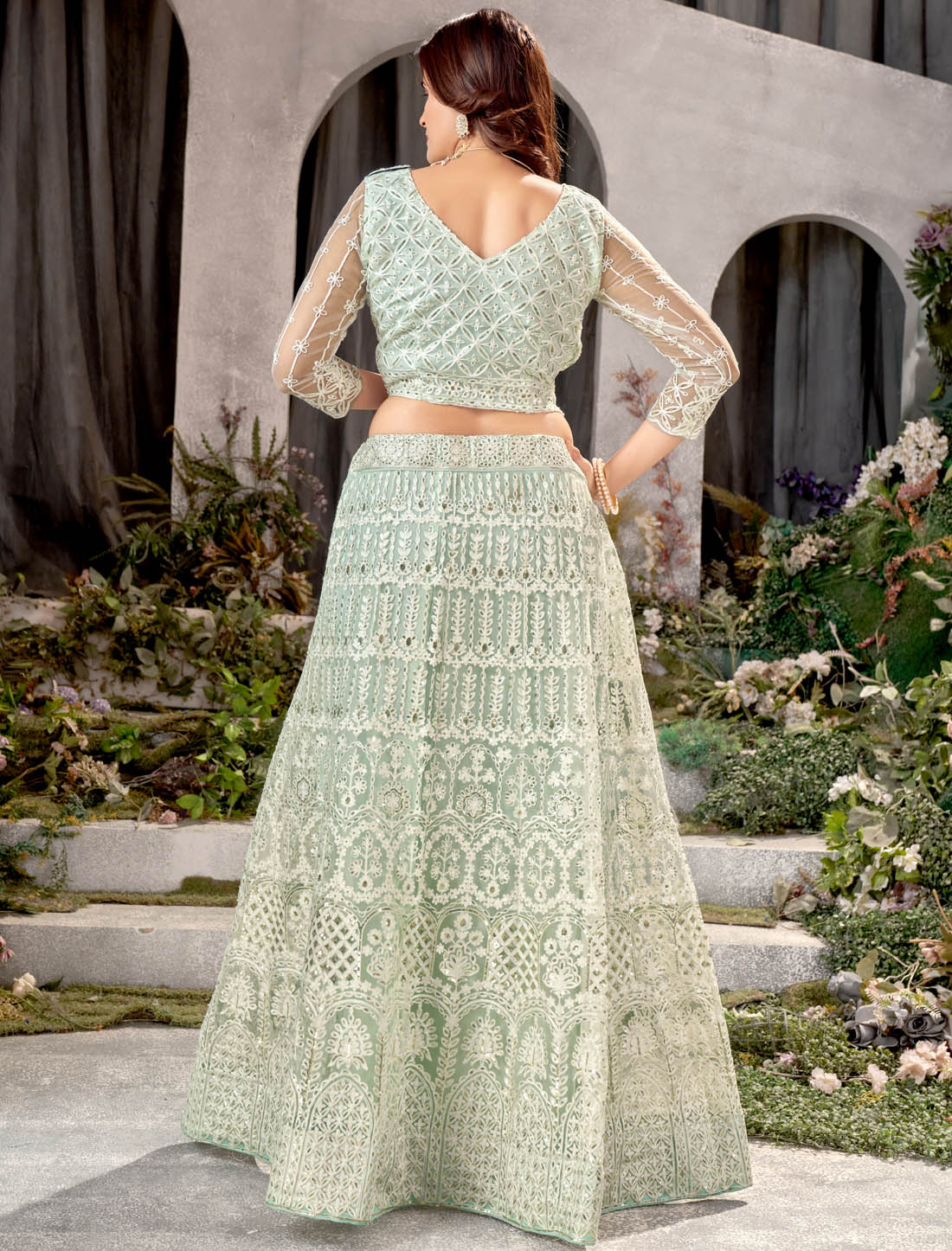 Style With Net Fabric Free Size Ethnic Wear Lehenga Choli With Dupatta