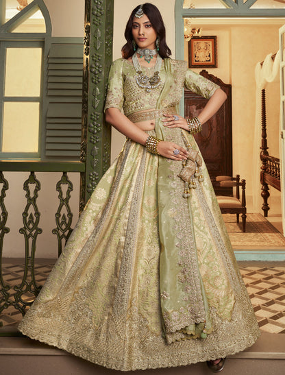 Banasari Silk With Ethnic Hevay Embroidery Sequince Work Lehenga Choli