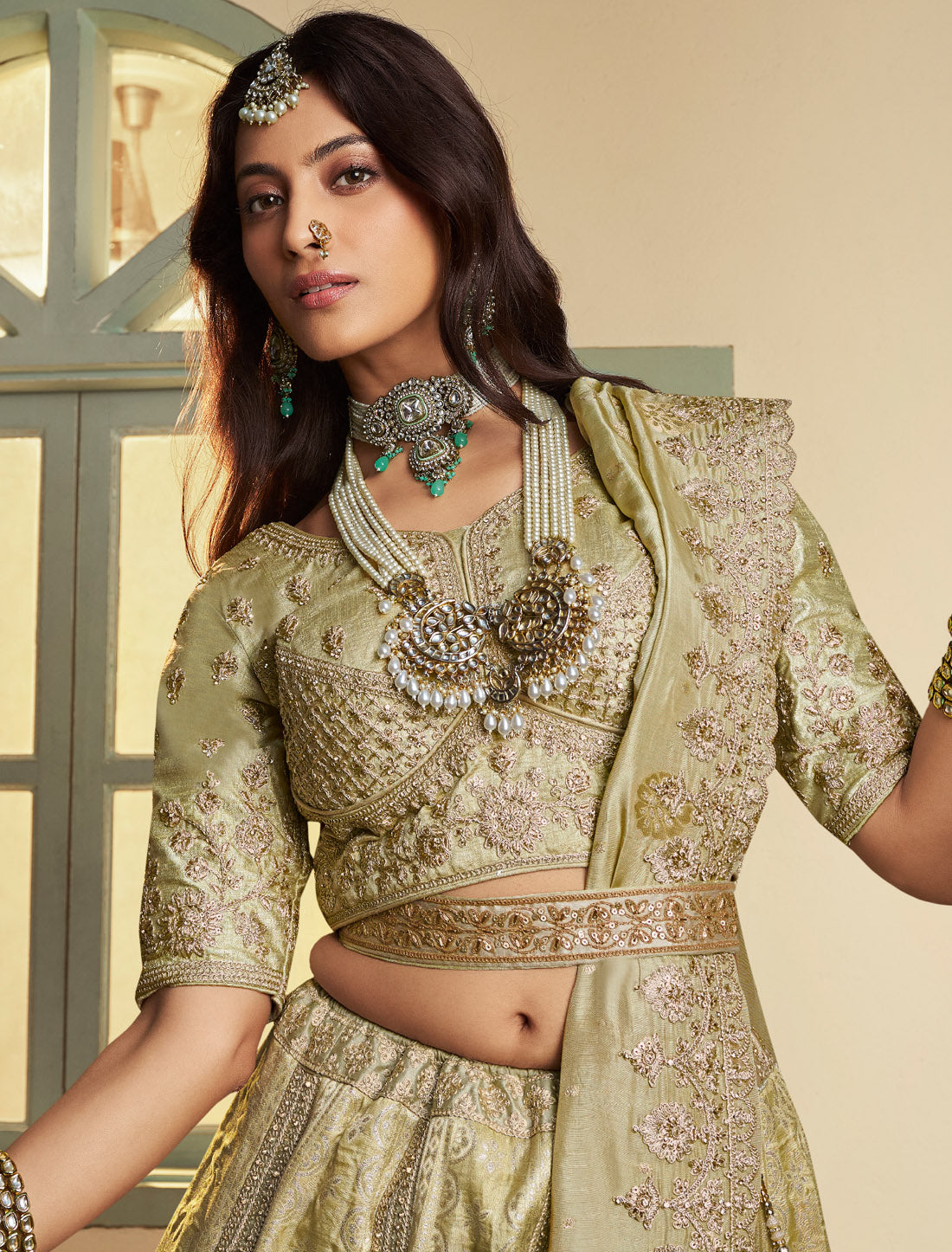Banasari Silk With Ethnic Hevay Embroidery Sequince Work Lehenga Choli
