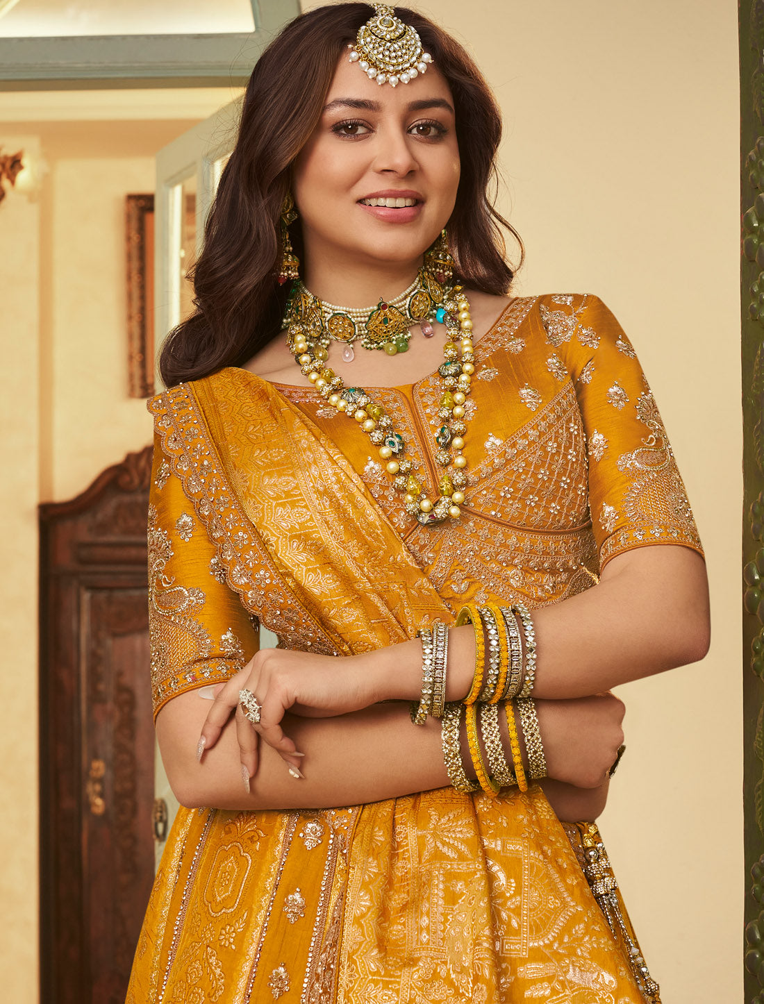 Ethnic Banasari Silk With Hevay Embroidery Sequince Work Lehenga Choli