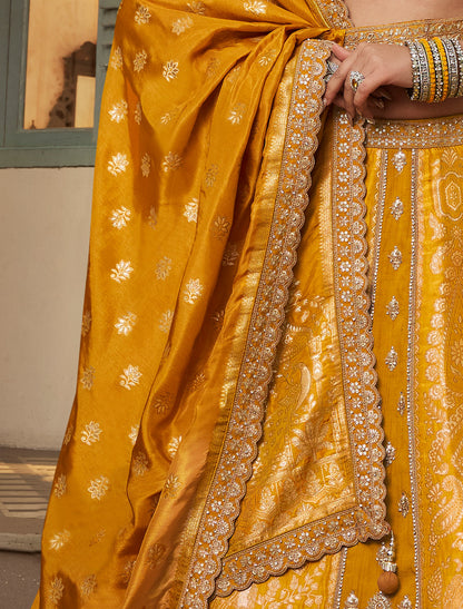 Ethnic Banasari Silk With Hevay Embroidery Sequince Work Lehenga Choli
