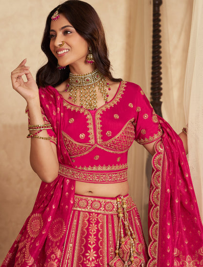 Red Banasari Silk With Hevay Embroidery Sequince Work Lehenga Choli