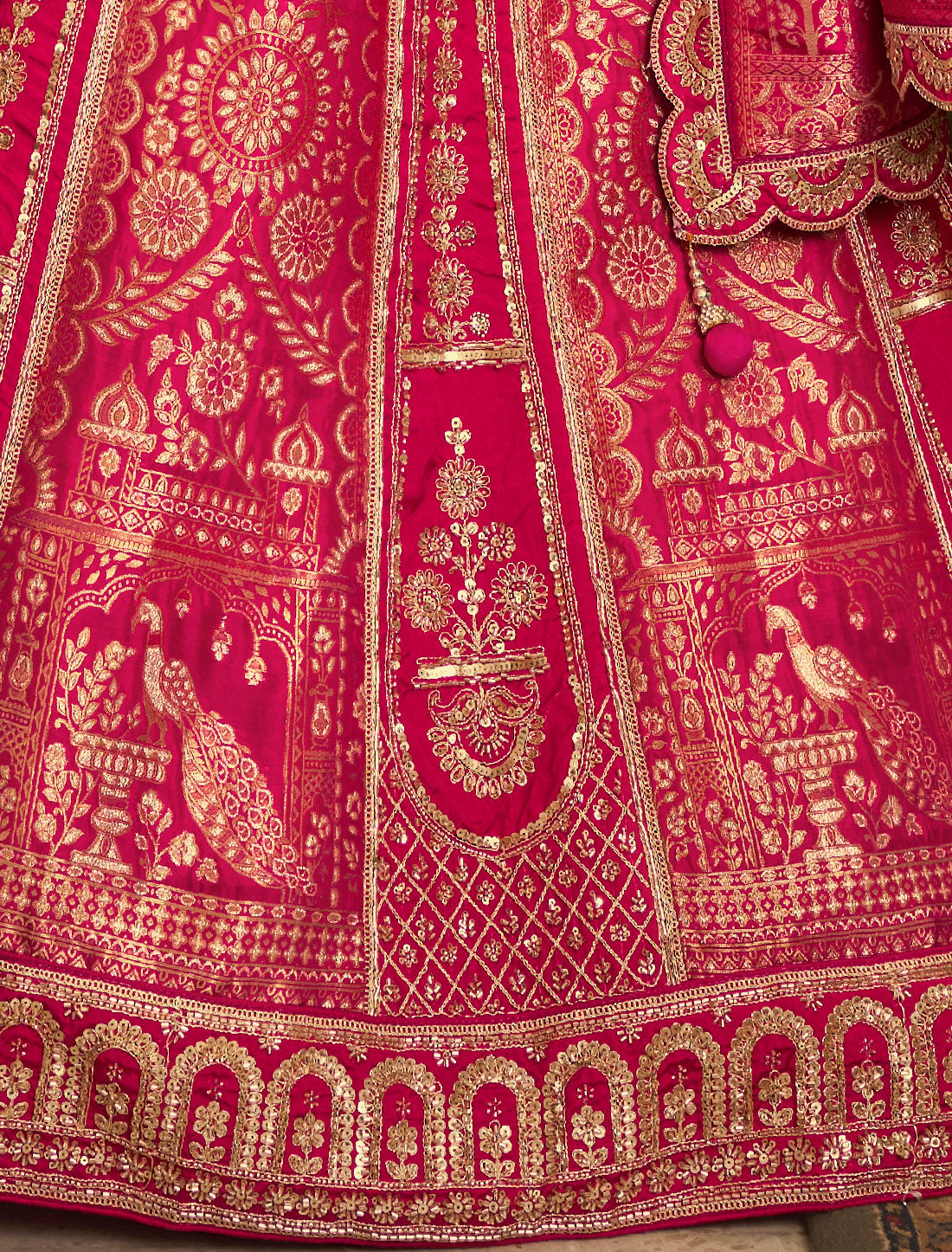Red Banasari Silk With Hevay Embroidery Sequince Work Lehenga Choli