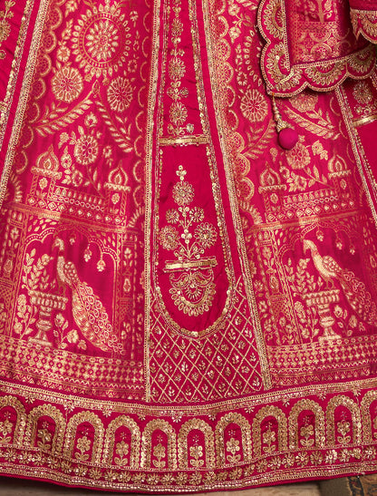 Red Banasari Silk With Hevay Embroidery Sequince Work Lehenga Choli