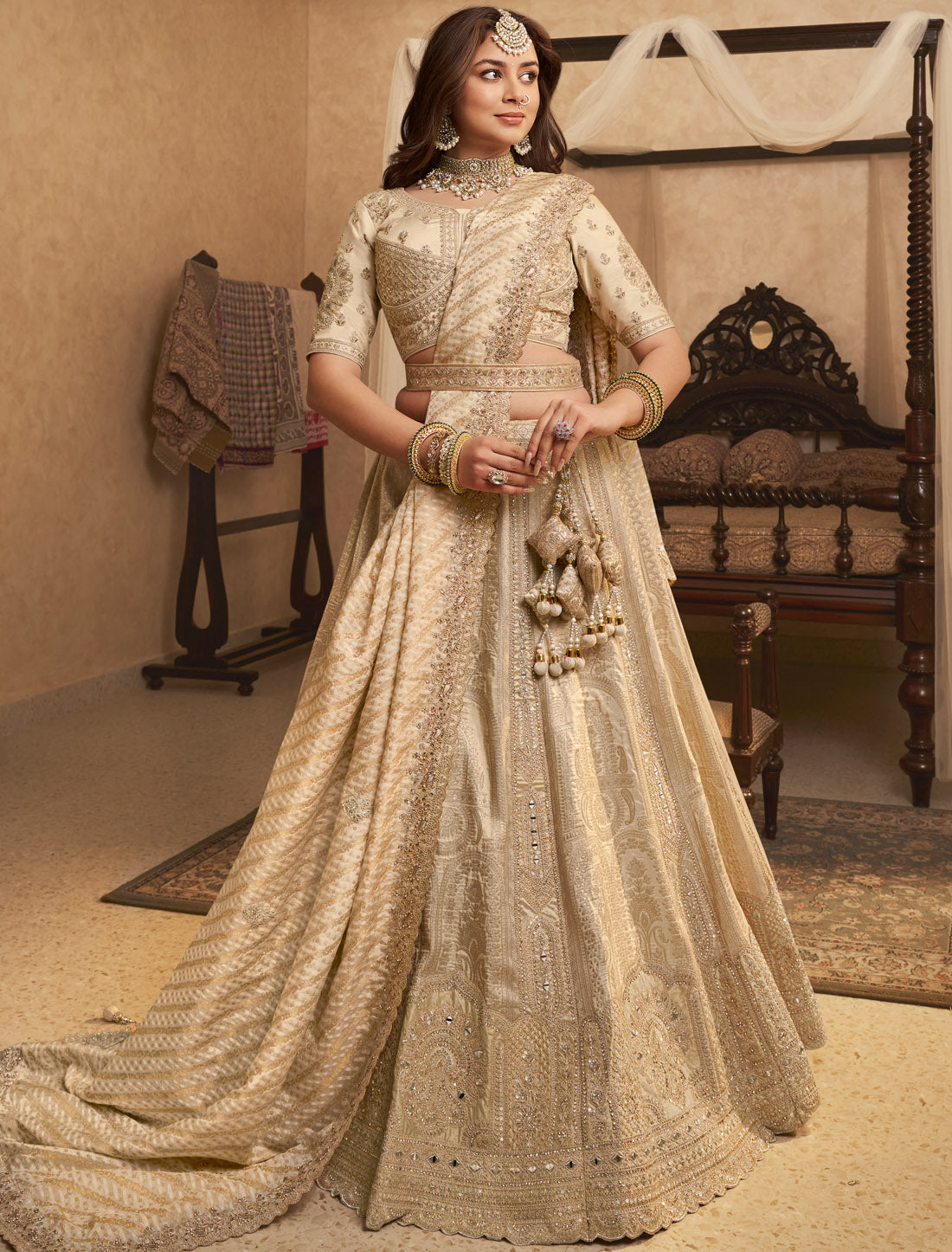 Ethnic Banasari Silk With Hevay Embroidery Sequince Work Lehenga Choli