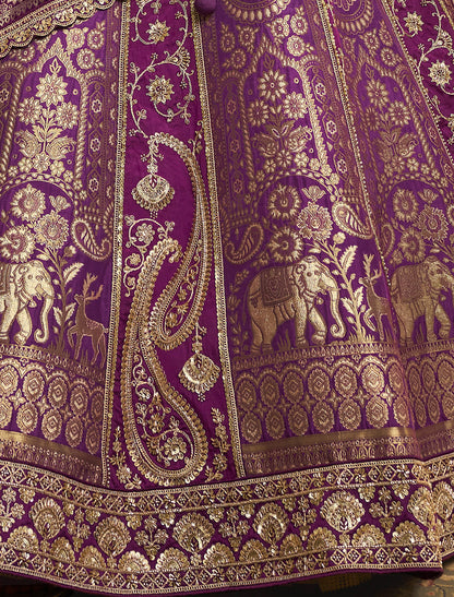 Banasari Silk With Hevay Embroidery Sequince Work Ethnic Lehenga Choli