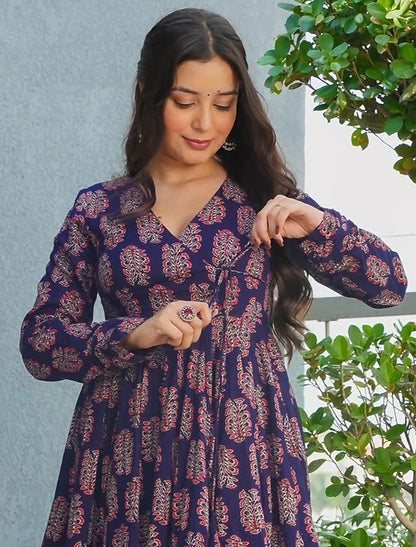 Lavender Rayon Heavy Digital Print Kurta Set With Palazzo