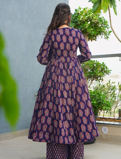 Lavender Rayon Heavy Digital Print Kurta Set With Palazzo