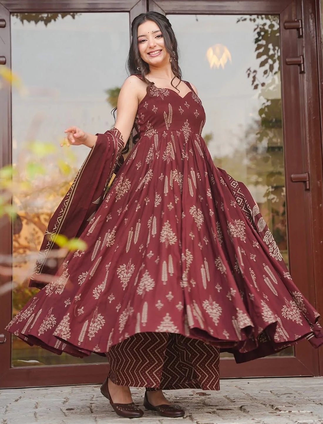 Maroon Muslin Heavy Digital Printed Kurta Set