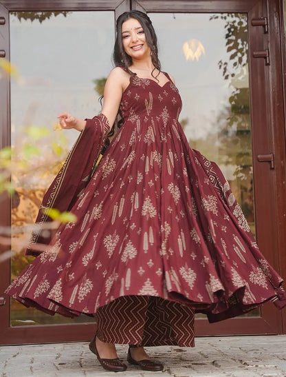 Maroon Muslin Heavy Digital Printed Kurta Set