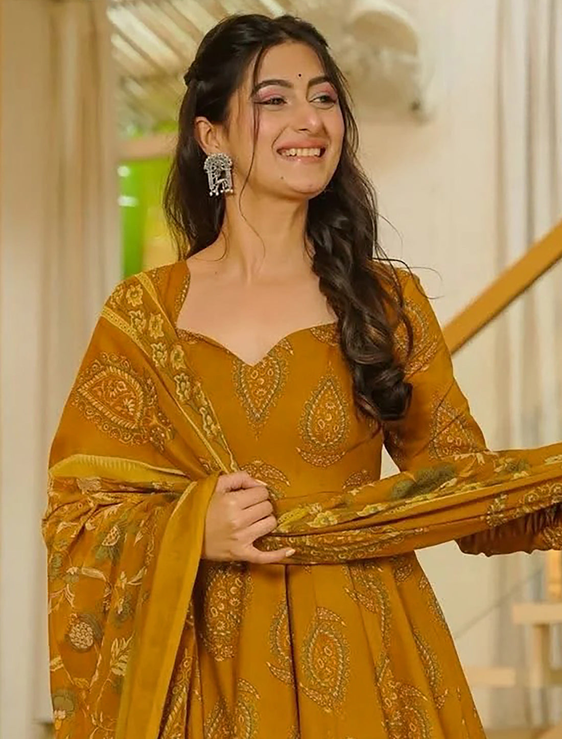 Yellow Muslin Heavy Digital Print Kurta Sets