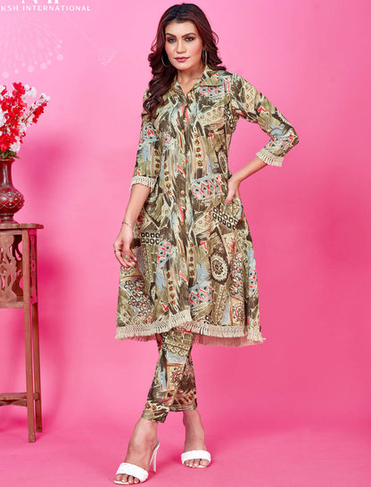 Yellow Premium Rayon Export Quality Style Women Co-ord Sets With Pockets