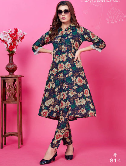Luxurious Women Premium Rayon Floral Print Co-ord Sets with Pockets