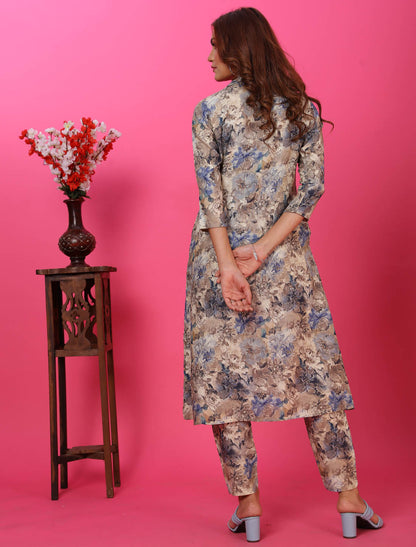 Yellow Blue Stylish Premium Rayon Export Quality Co-ord Sets For Women