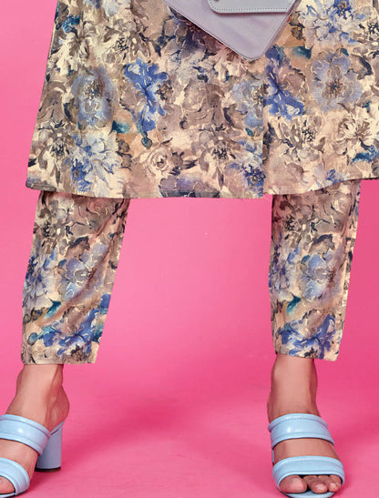 Yellow Blue Stylish Premium Rayon Export Quality Co-ord Sets For Women