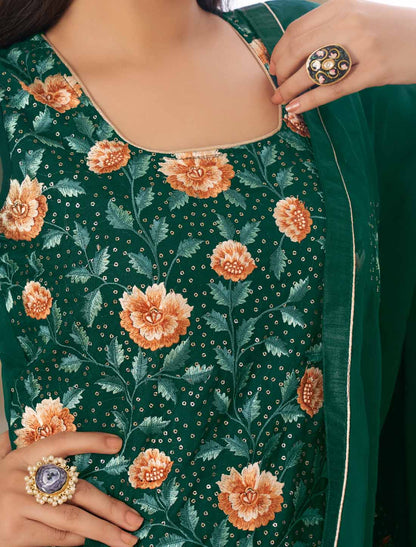 Luxurious Ethnic Designer Georgette Embroidey Women Salwar Kameez