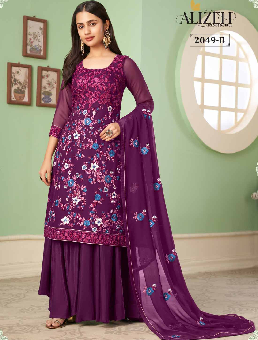 Experience New Georgette Designer Ethnic Embroidery Salwar Kameez