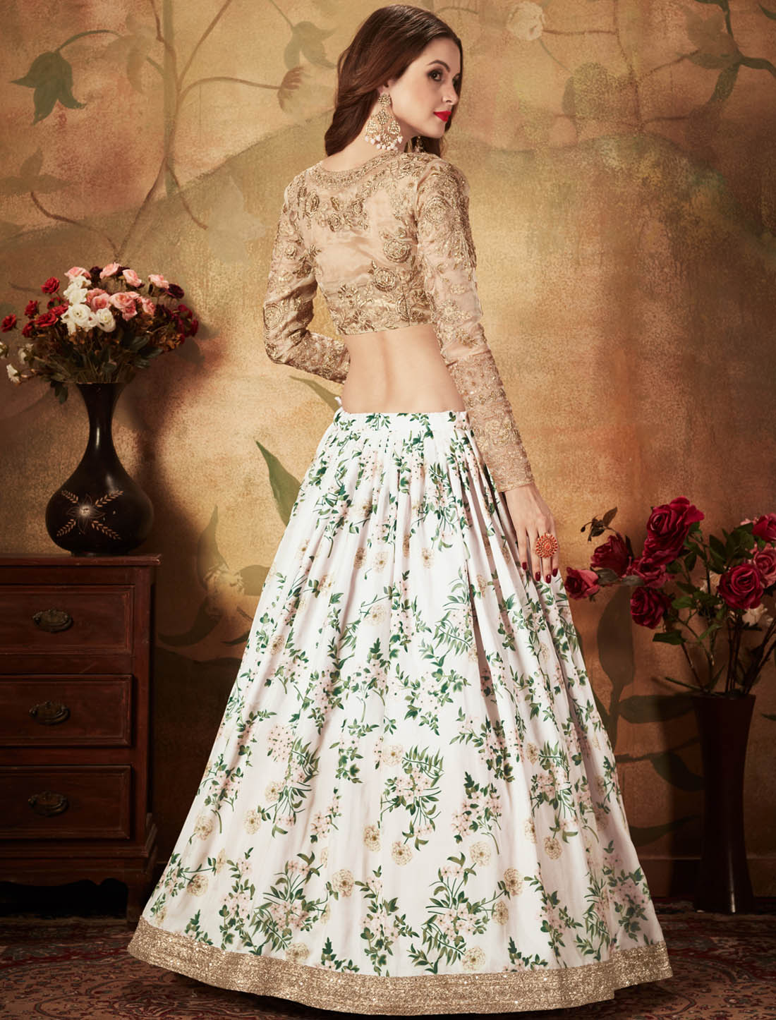 Elegant Organza Ethnic Dori, Zari & Sequins Women Lehenga Choli With Digital Print