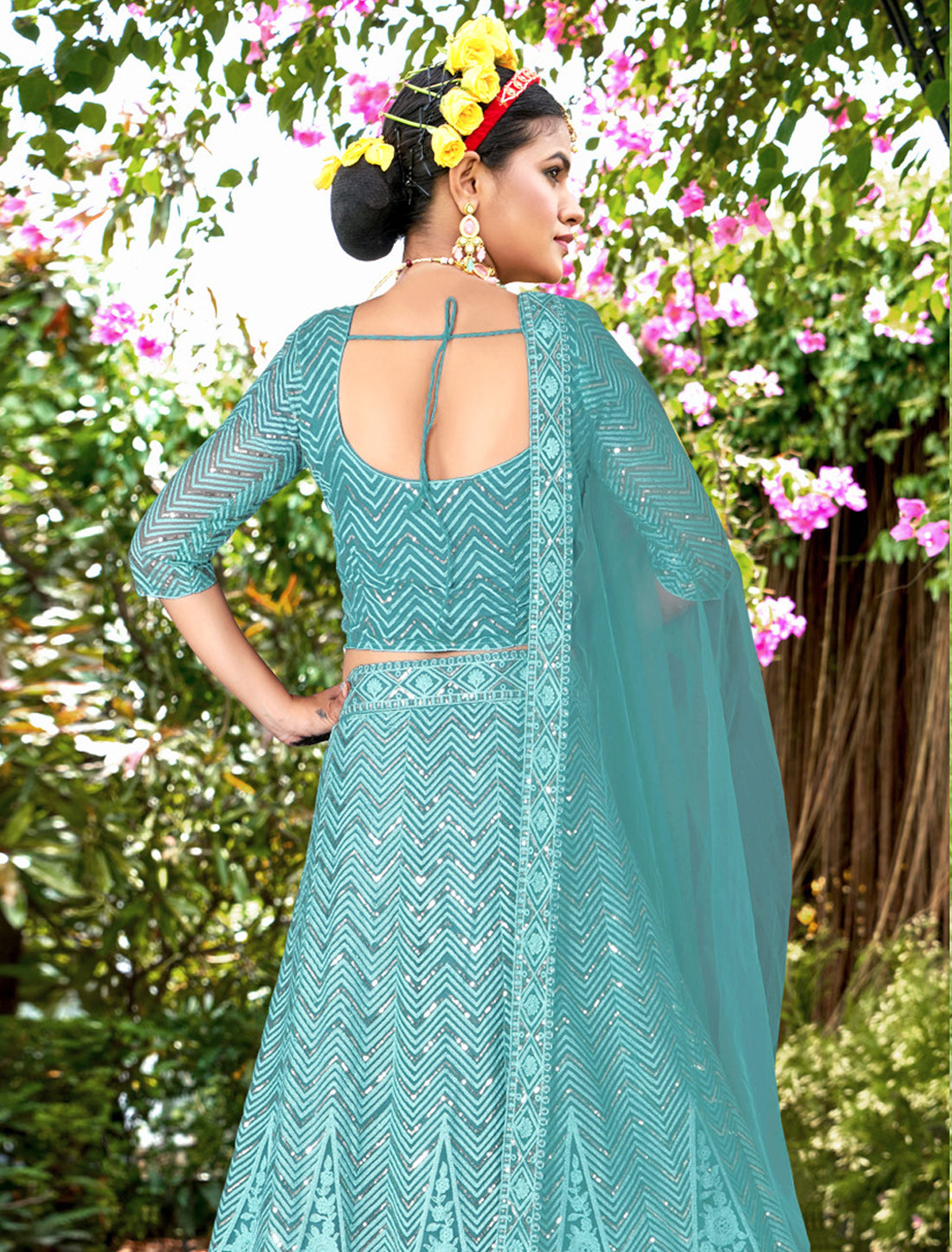 Lehenga Choli for Women | Embroidered Net