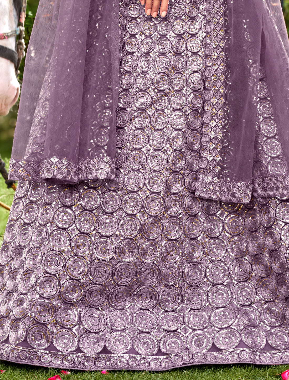 Lavender Wedding Lehenga Choli with Dupatta for Women
