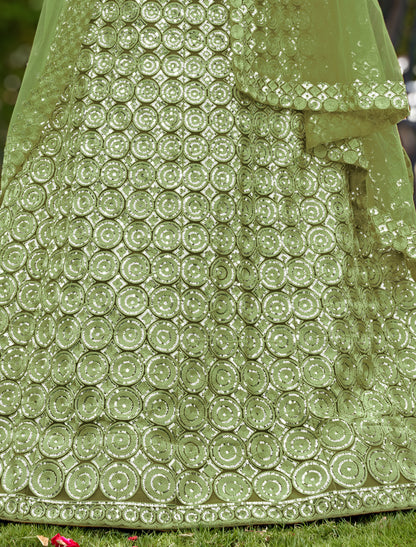 Green Designer Wedding Lehenga Choli Set for Women
