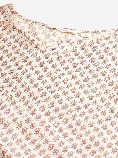 Divena Yellow Buti Print Cotton Nightwear - divena world