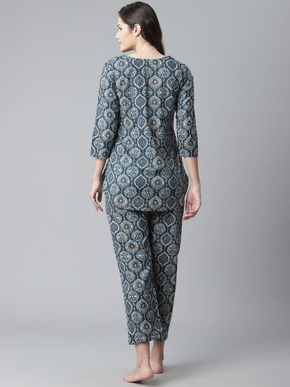 Divena Indigo Cotton Nightwear/Loungewear - divena world