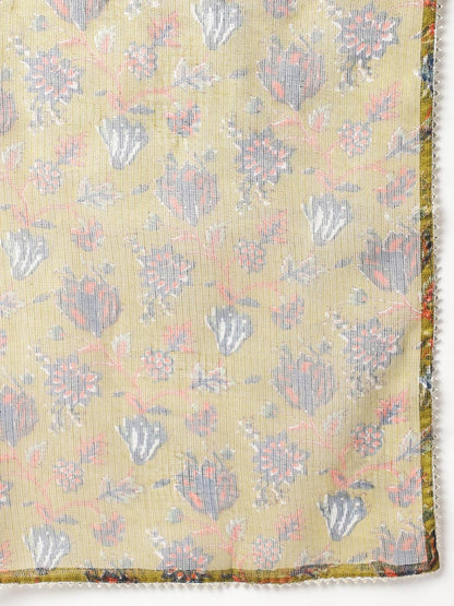 Divena Blue Floral Printed Kurta Pant Set with dupatta - divena world