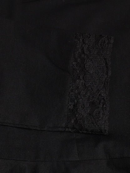 Divena Black Solid Anarkali Kurta Pant set with Dupatta - divena world