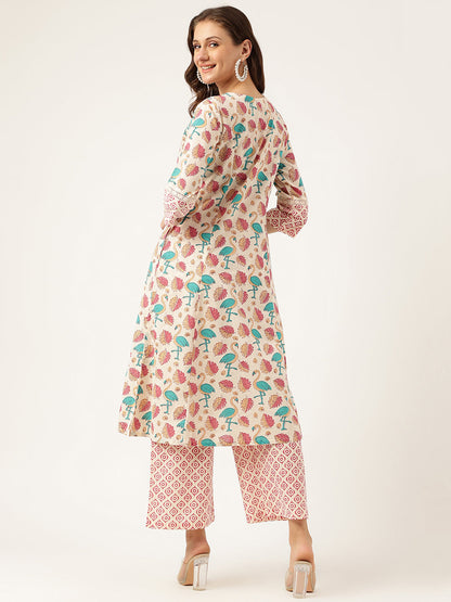 Floral Cotton Kurta with Trouser set