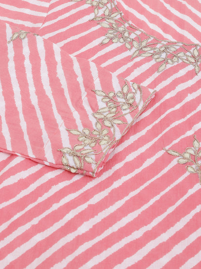 Stripe Print with Gota work cotton Straight Ethnic Kurta
