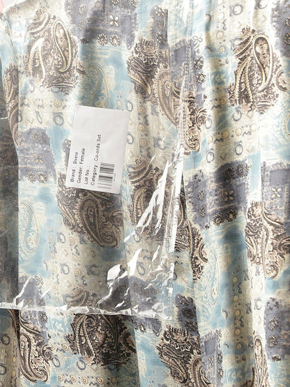 Blue Printed Dyed Kurta Chanderi Co-ord Set For Women