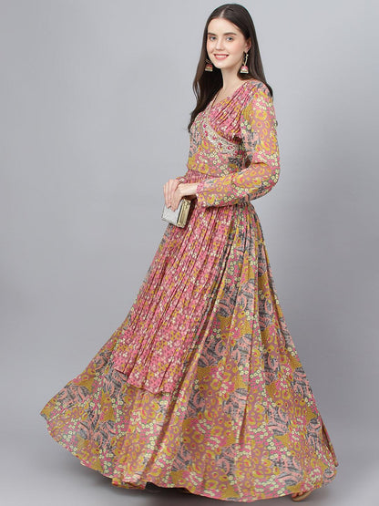 Divena multi–Georgette Flared Lehenga Choli Set - divena world
