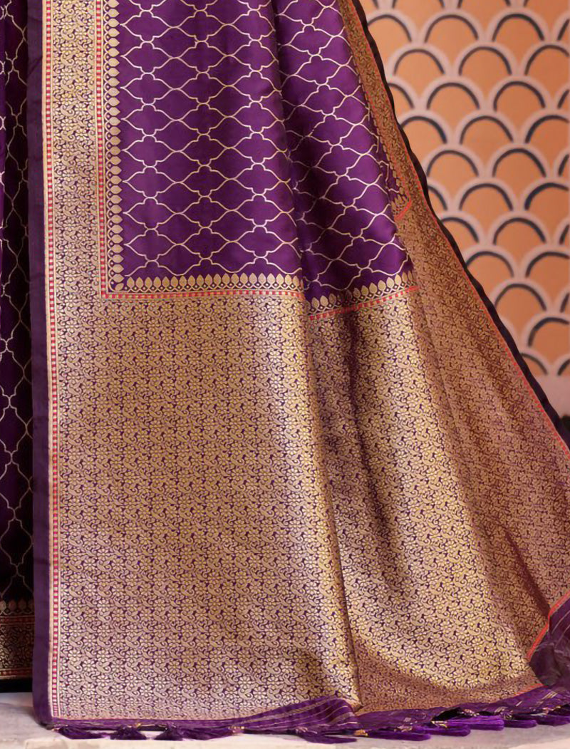 Chinon Saree with Dupion Silk Blouse With Zari & Resham Embroidery Saree For Women